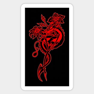 Dragon and Flowers Magnet